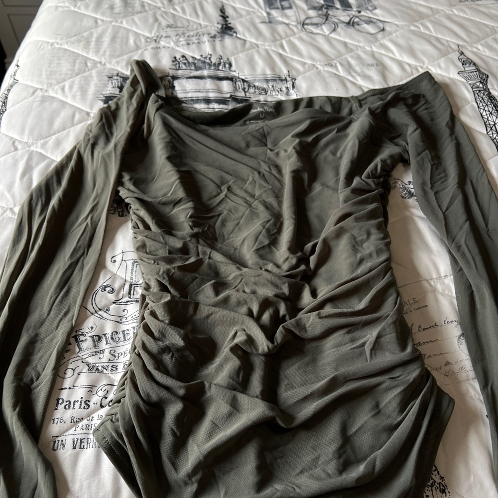 Olive Green Long Sleeve Women's Top